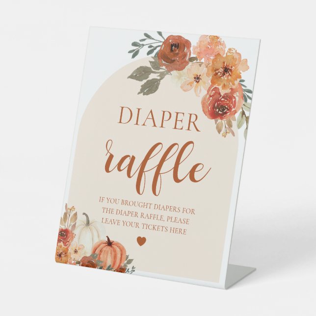 Signe De Table Boho Automne Citrouille Baby shower Déchets Lavett (Recto)