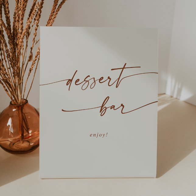 Signe De Table Boho Chic Bohemian Cream Dessert Bar Mariage (Boho Chic Bohemian Cream Dessert Bar Wedding Pedestal Sign)