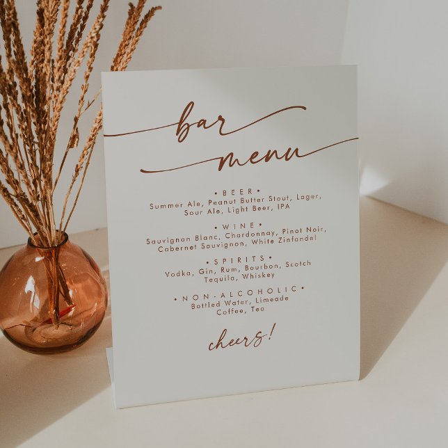 Signe De Table Boho Chic Bohemian Cream Mariage Bar (Créateur téléchargé)