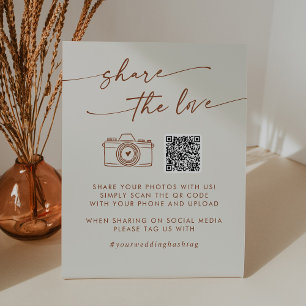 Signe De Table Boho Chic Bohemian Cream Partagez l'amour QR Code