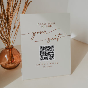 Signe De Table Boho Chic Bohemian Cream Seam Chart QR Code