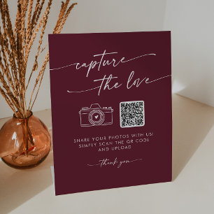 Signe De Table Boho Chic Bourgogne Rouge Capture le Mariage d'amo