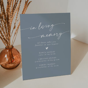 Signe De Table Boho Chic Dusty Mariage Bleu En Mémoire Amoureuse