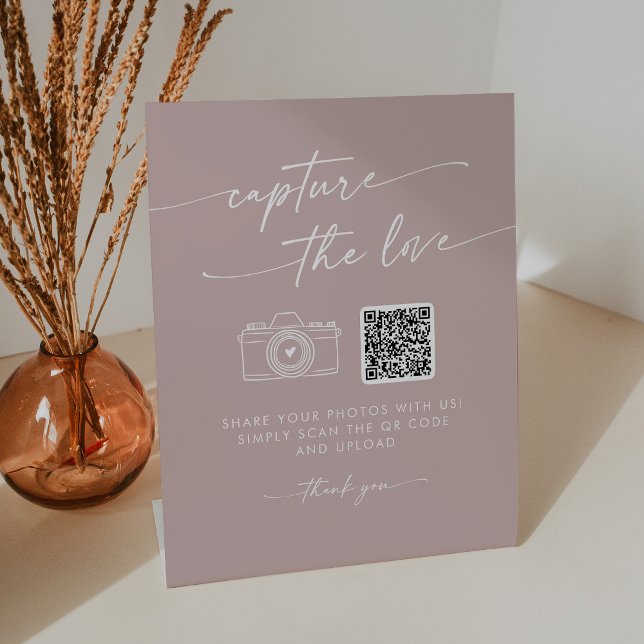 Signe De Table Boho Chic Dusty Rose rose Capturez le Mariage d'am (Créateur téléchargé)