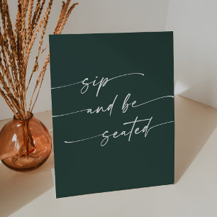 Signe De Table Boho Chic Emerald Green Sip Soyez Mariage assis