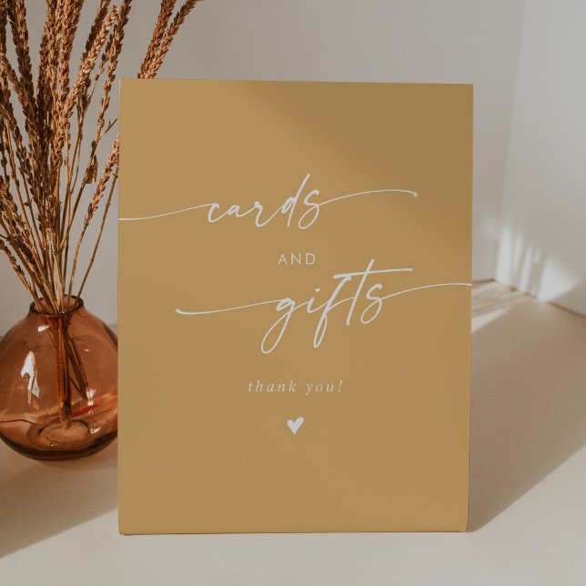 Signe De Table Boho Chic Jaune Marigold cartes de mariage et cade (Créateur téléchargé)