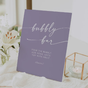 Signe De Table Boho Chic Lavande Purple Bubbly Bar Mariage