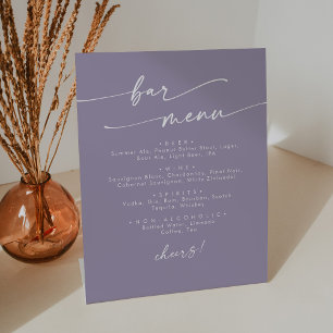 Signe De Table Boho Chic Lavande Purple Mariage Bar