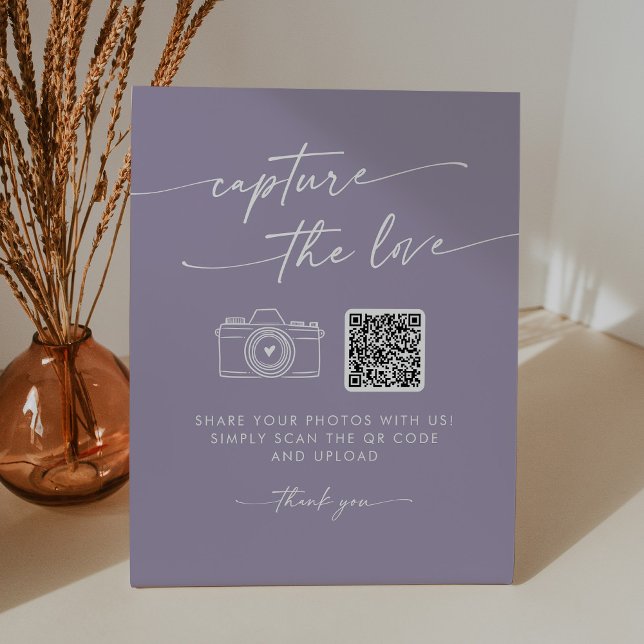 Signe De Table Boho Chic Lavender Purple Capturez le Mariage d'am (Créateur téléchargé)