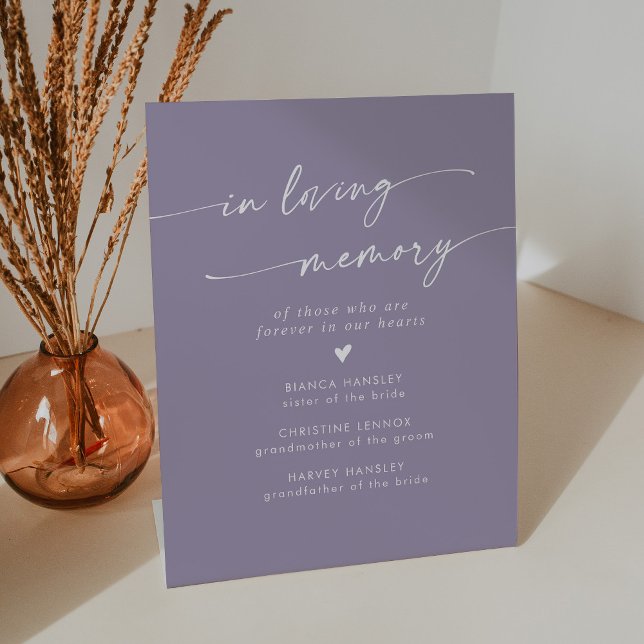 Signe De Table Boho Chic Lavender Purple Mariage En Mémoire D'Amo (Créateur téléchargé)