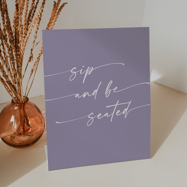 Signe De Table Boho Chic Lavender Purple Sip Be Seed Mariage (Créateur téléchargé)