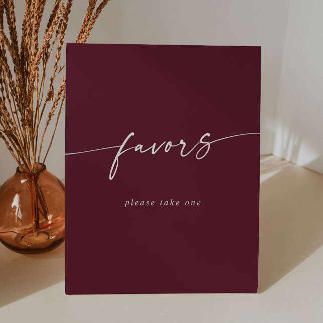 Signe De Table Boho Chic Moderne Bourgogne Rouge Mariage Faveurs (Créateur téléchargé)