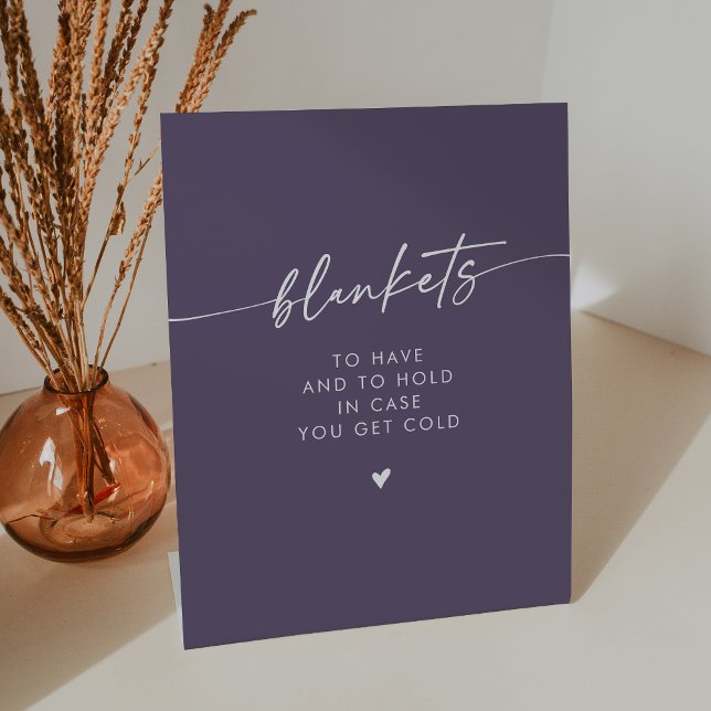 Signe De Table Boho Chic Moderne Plum Purple Blanche Mariage (Créateur téléchargé)