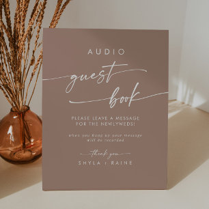 Signe De Table Boho Chic Neutral Taupe Audio Mariage du livre d'o