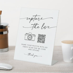 Signe De Table Boho Chic noir et blanc Capturez le Mariage d'amou
