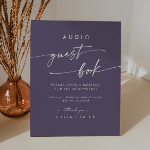 Signe De Table Boho Chic Plum Purple Audio Guestbook Mariage