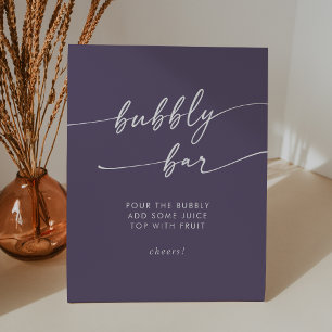 Signe De Table Boho Chic Plum Purple Bubbly Bar Mariage