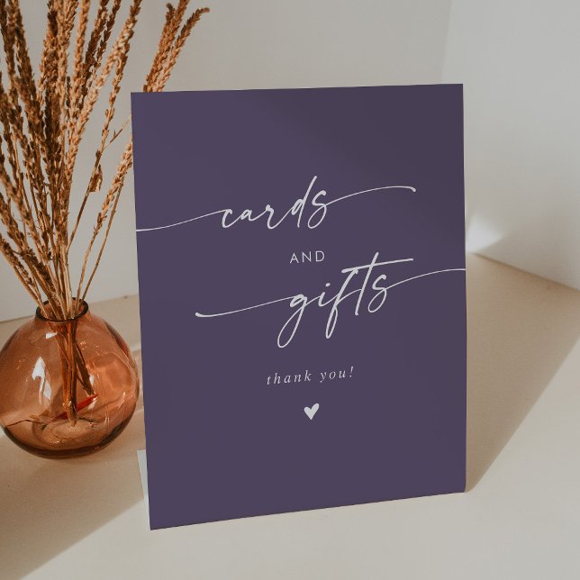 Signe De Table Boho Chic Plum Purple Cartes de mariage et cadeaux (Créateur téléchargé)