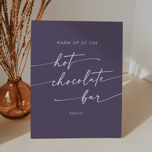 Signe De Table Boho Chic Plum Purple Hot Chocolate Bar (Créateur téléchargé)