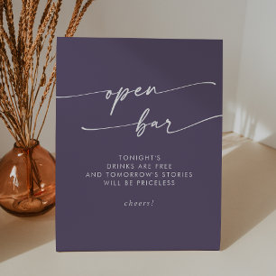Signe De Table Boho Chic Plum Purple Open Bar Mariage