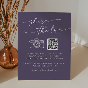 Signe De Table Boho Chic Plum Purple Partagez le code QR d'amour