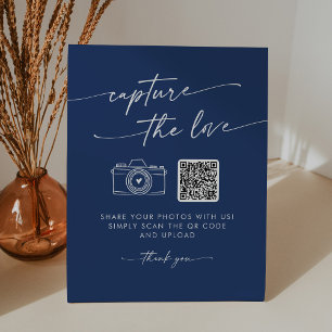 Signe De Table Boho Chic Royal Blue Capturez le Mariage d'amour