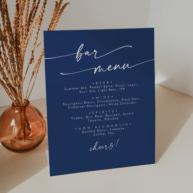 Signe De Table Boho Chic Royal Blue Mariage Bar (Créateur téléchargé)