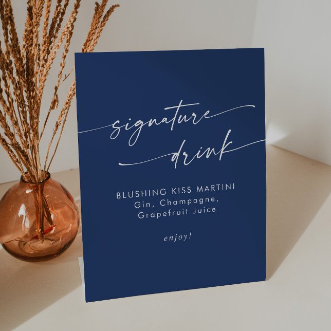 Signe De Table Boho Chic Royal Blue Mariage Signature Boire (Créateur téléchargé)