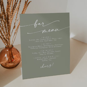 Signe De Table Boho Chic Sage Green Mariage Bar