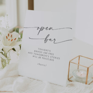 Signe De Table Boho Chic Silver Grey Open Bar Mariage
