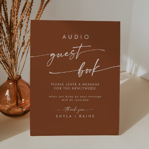Signe De Table Boho Chic Terracotta Audio Mariage du livre d'or