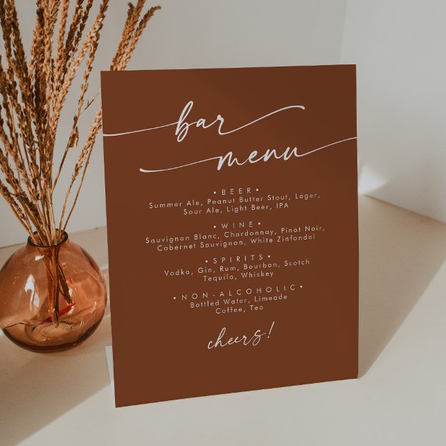 Signe De Table Boho Chic Terracotta Mariage Bar (Créateur téléchargé)