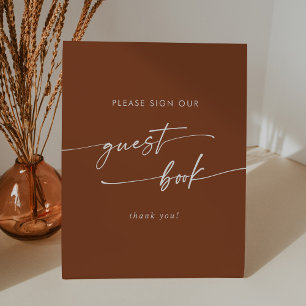 Signe De Table Boho Chic Terracotta Mariage livre d'hôtes