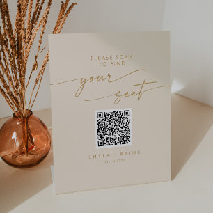 Signe De Table Boho Chic Vintage Gold Seing Chart QR Code
