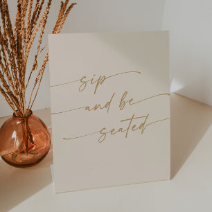 Signe De Table Boho Chic Vintage Gold Sip Be Seed Mariage