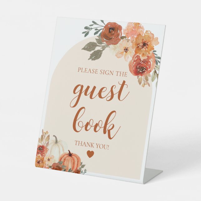 Signe De Table Boho Citrouille Automne S'il vous plaît signer not (Recto)