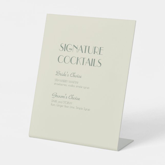 Signe De Table Boho Deco d'automne | Menu Cocktail crème (Recto)