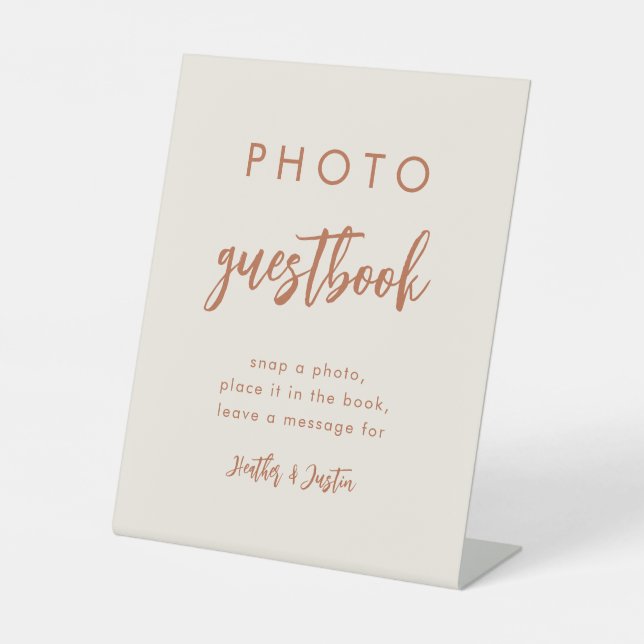 Signe De Table Boho Dessert Mariage Photo Livre d'or (Recto)
