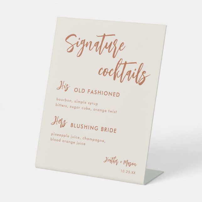 Signe De Table Boho Dessert Mariage Signature Cocktails Signal (Recto)