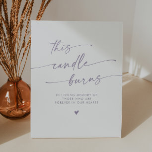 Signe De Table Boho Dusty Purple Cette Bougie Brûle Le Mémorial