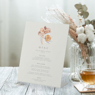 Signe De Table Boho Floral Café Thème Fête des mariées Brunch Men