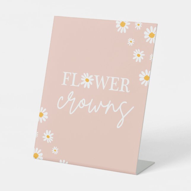 Signe De Table Boho Floral Daisy Super Birthday Flower Crowne (Recto)