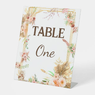 Signe De Table Boho Floral Numéro de table