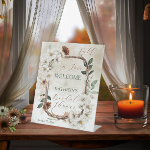 Signe De Table Boho Muted Fall Floral Fall in Love Fête des marié