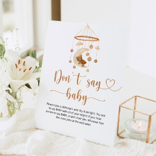 Signe De Table Boho nursery Ne pas dire bébé Pedestal Signal