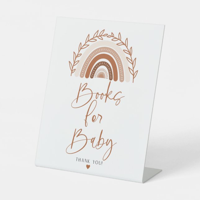 Signe De Table Boho Rainbow Livres pour bébé signe, tons terre (Recto)