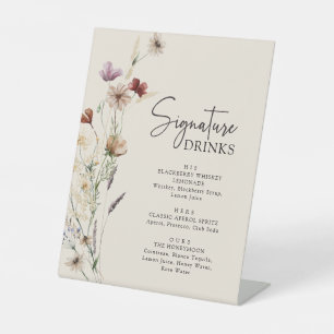 Signe De Table Boho rustique Signature Boissons Signal Piéton