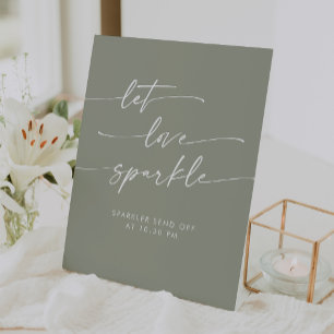 Signe De Table Boho Sage Green Sparkler Envoyer Mariage
