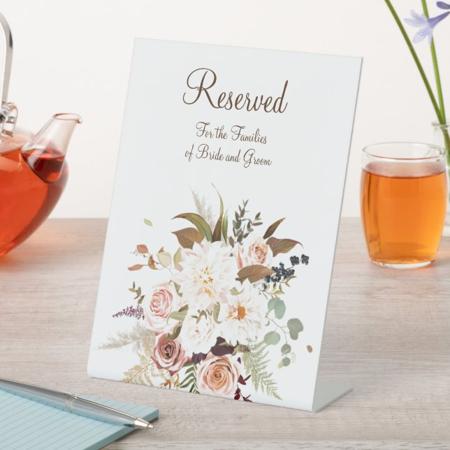 Signe De Table Boho Soft Coloured Rose/Fleurs blanches (In SItu)