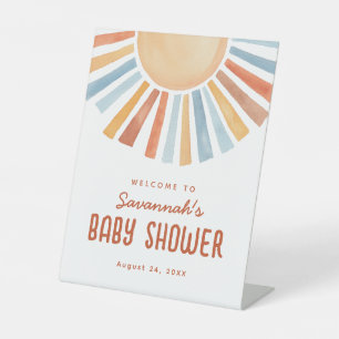 Signe De Table Boho Sunshine Neutral Baby shower Bienvenue